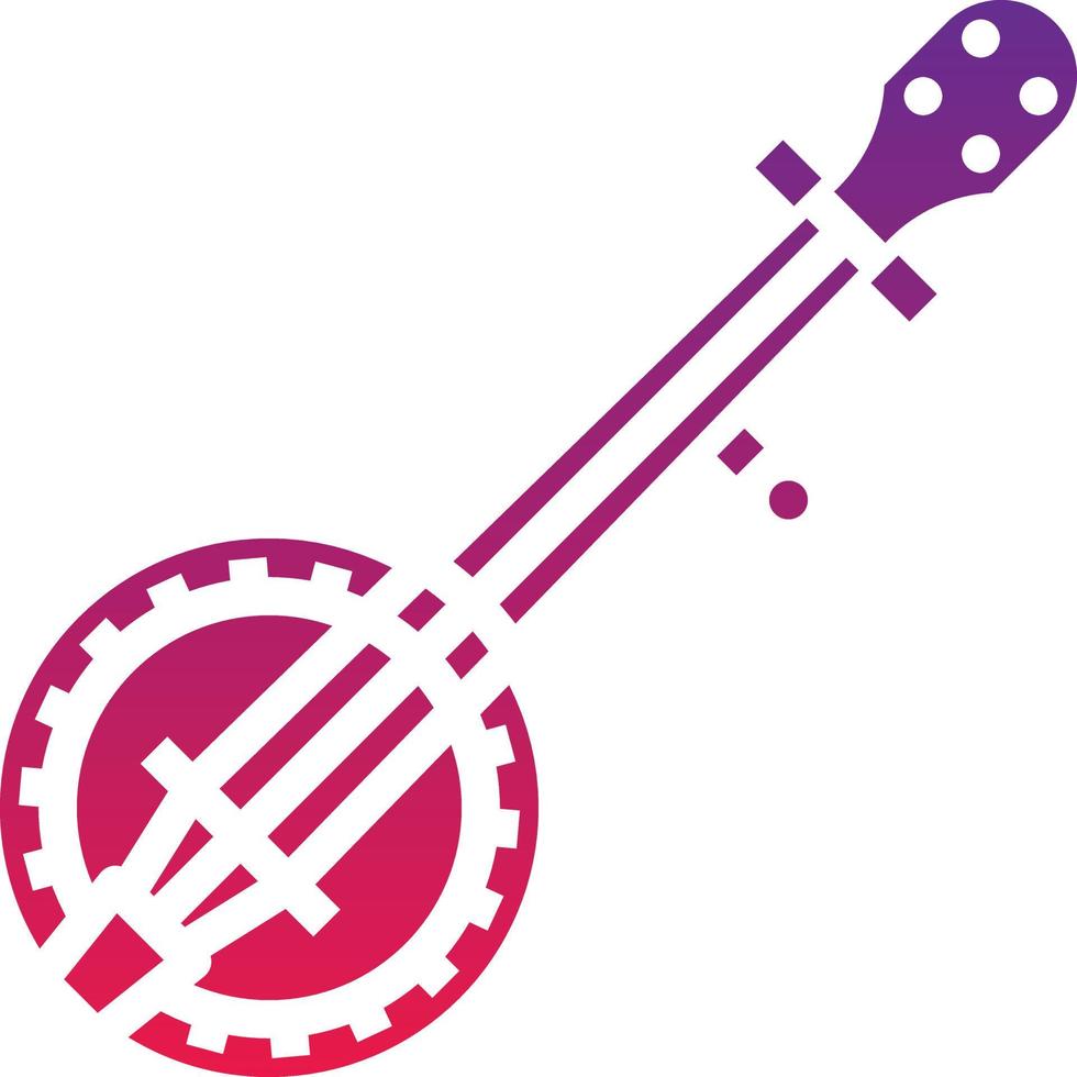 banjo music musical instrument - solid gradient icon vector