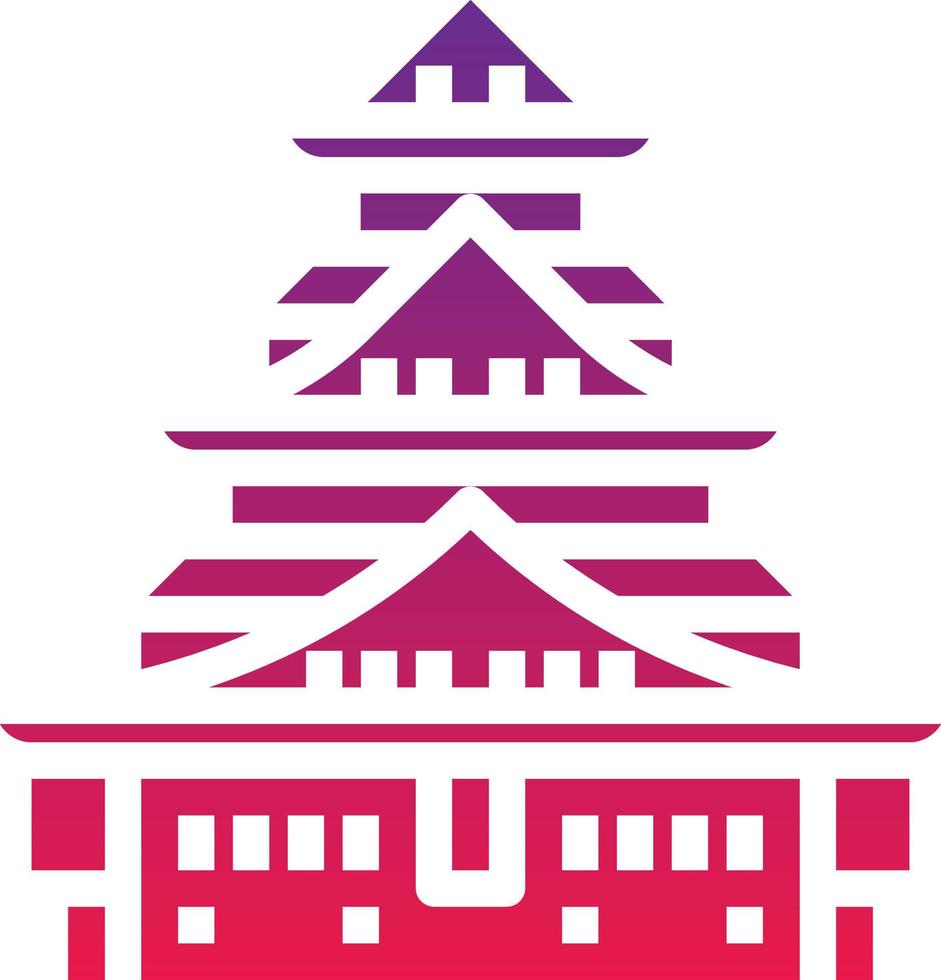castle osaka royal palace japan - solid gradient icon vector