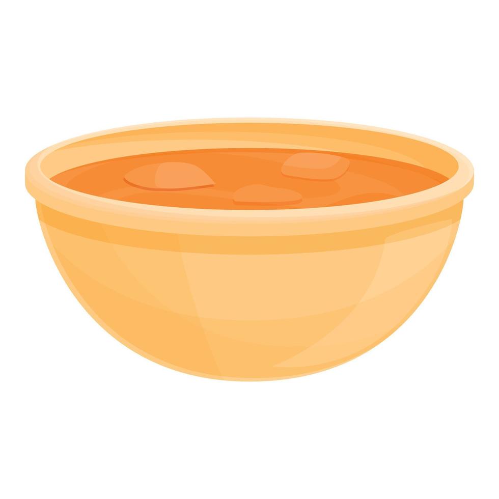 vector de dibujos animados de icono de sopa de tomate. cuenco de verduras