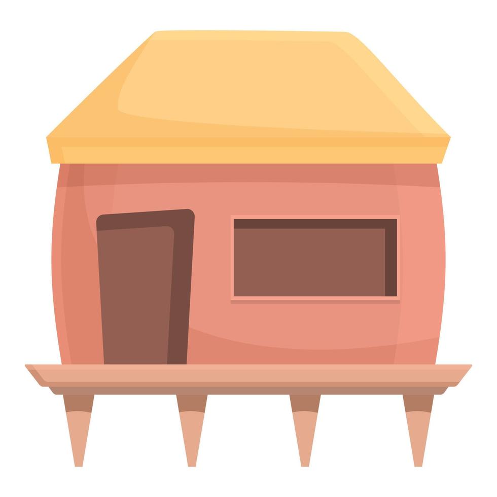 vector de dibujos animados de icono de bungalow privado. casa en la playa