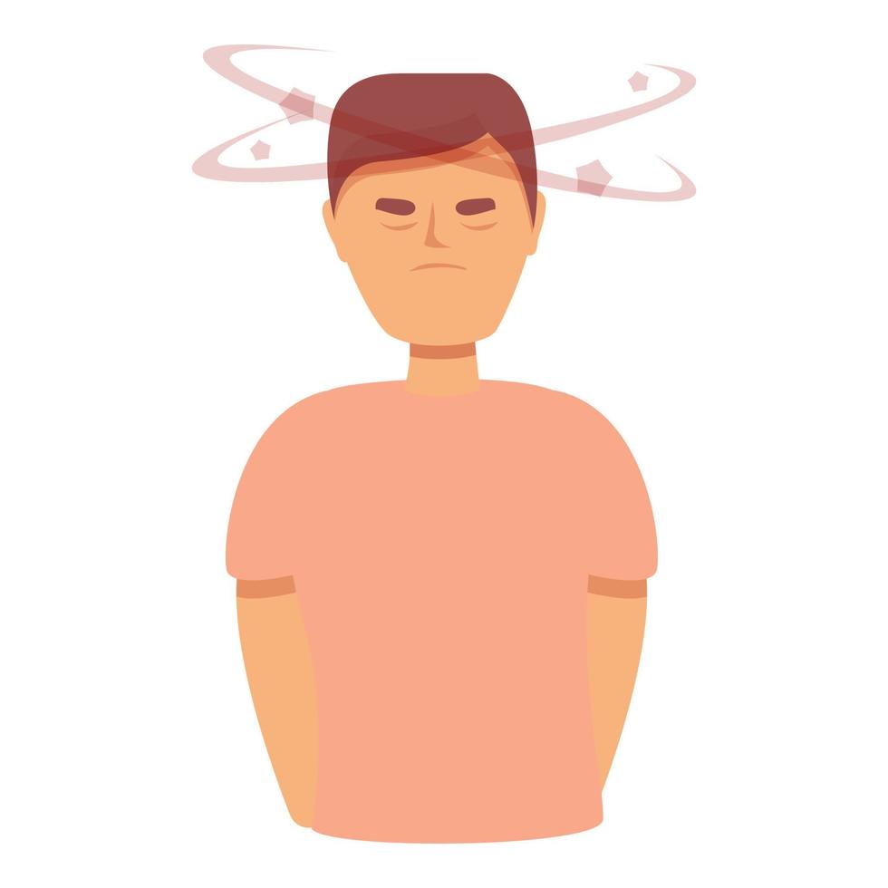 vector de dibujos animados de icono de dolor de cabeza del paciente. epilepsia cerebral