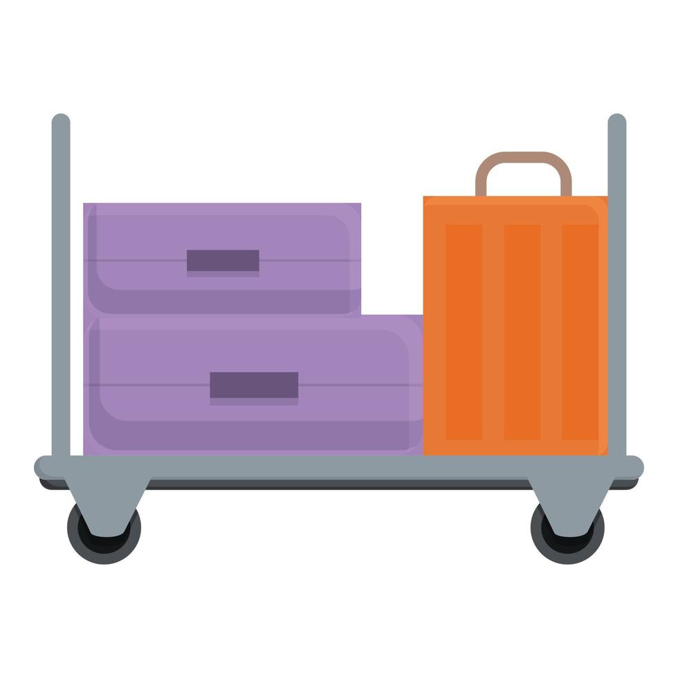 Baggage luggage trolley icon cartoon vector. Travel airport vector