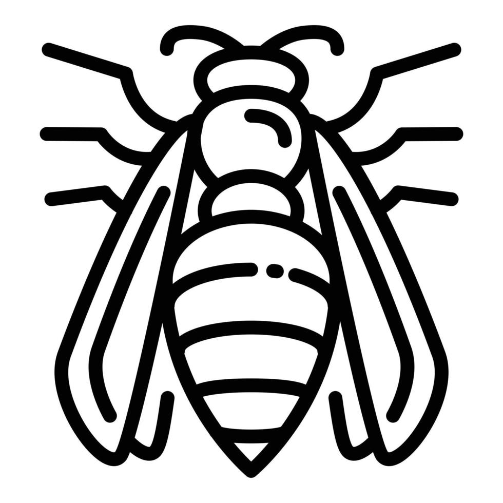 Agression wasp icon, outline style vector