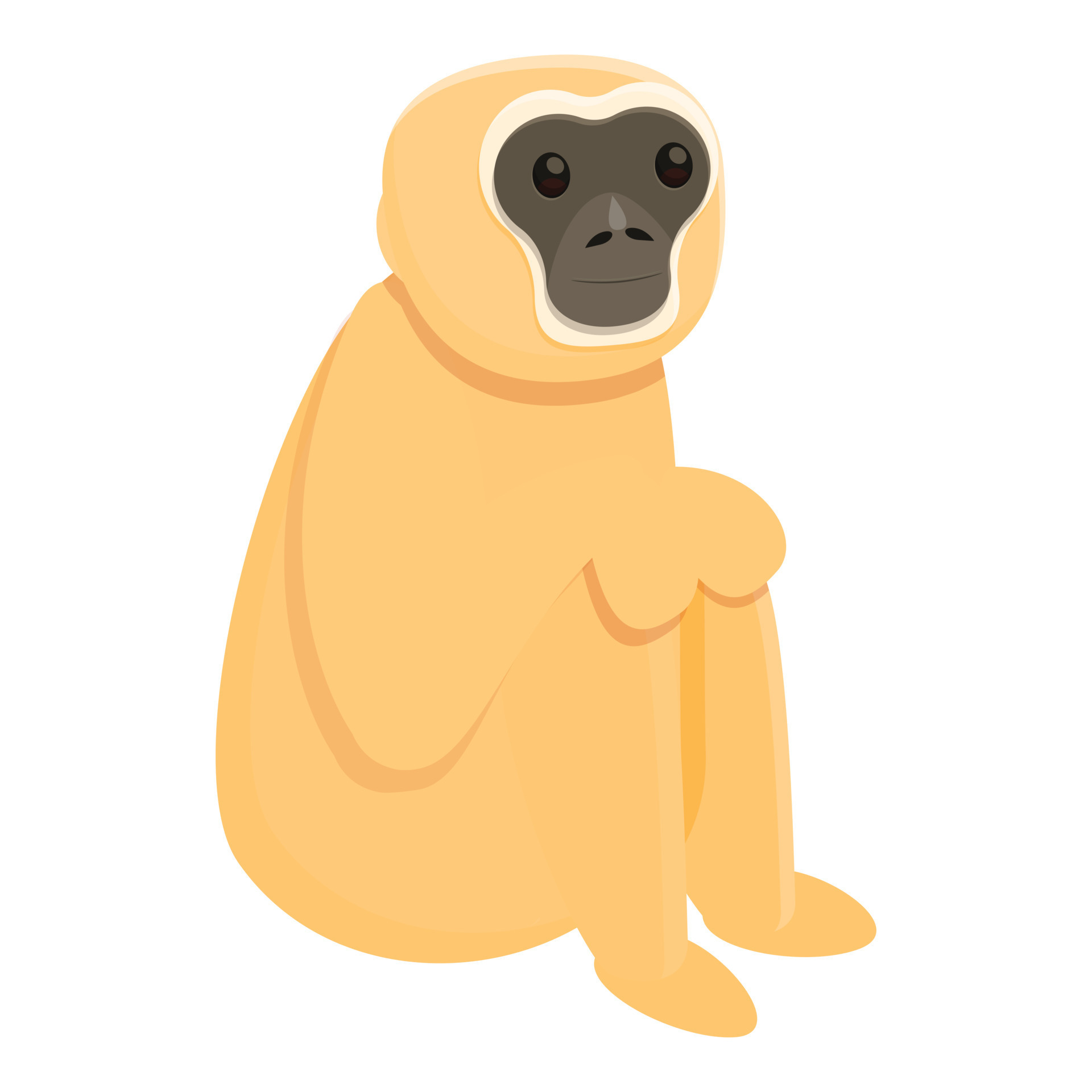 Gibbon sad icon, cartoon style 14357287 Vector Art at Vecteezy