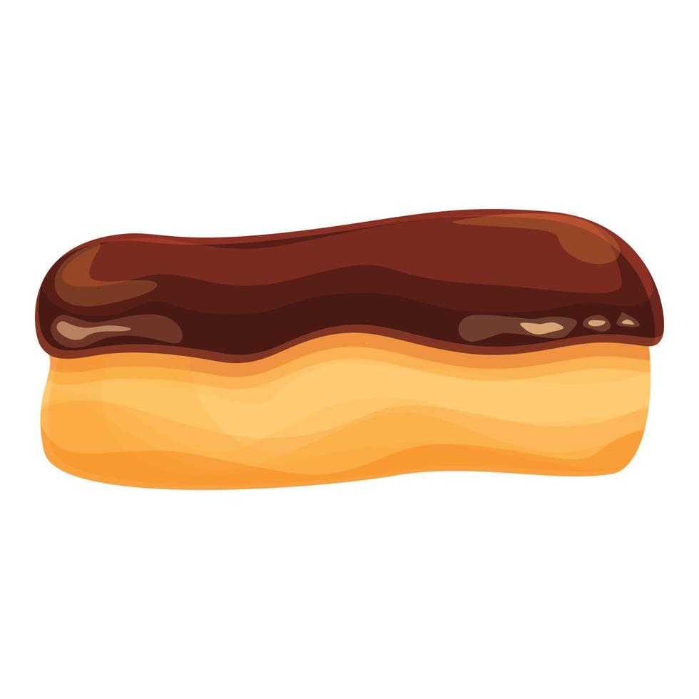 vector de dibujos animados de icono de eclair de chocolate. comida de postre