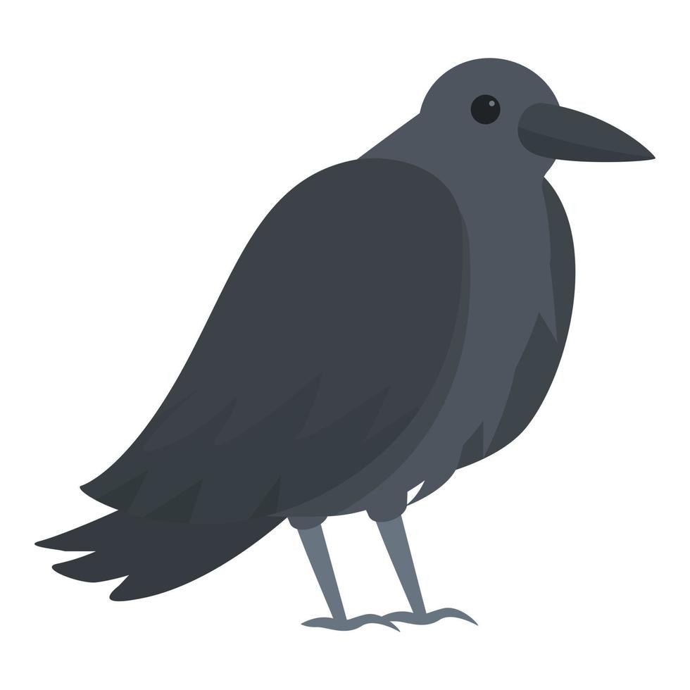 Raven bird icon cartoon vector. Crow death vector