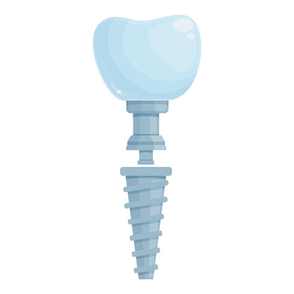 Dent implant icon cartoon vector. Oral crown vector
