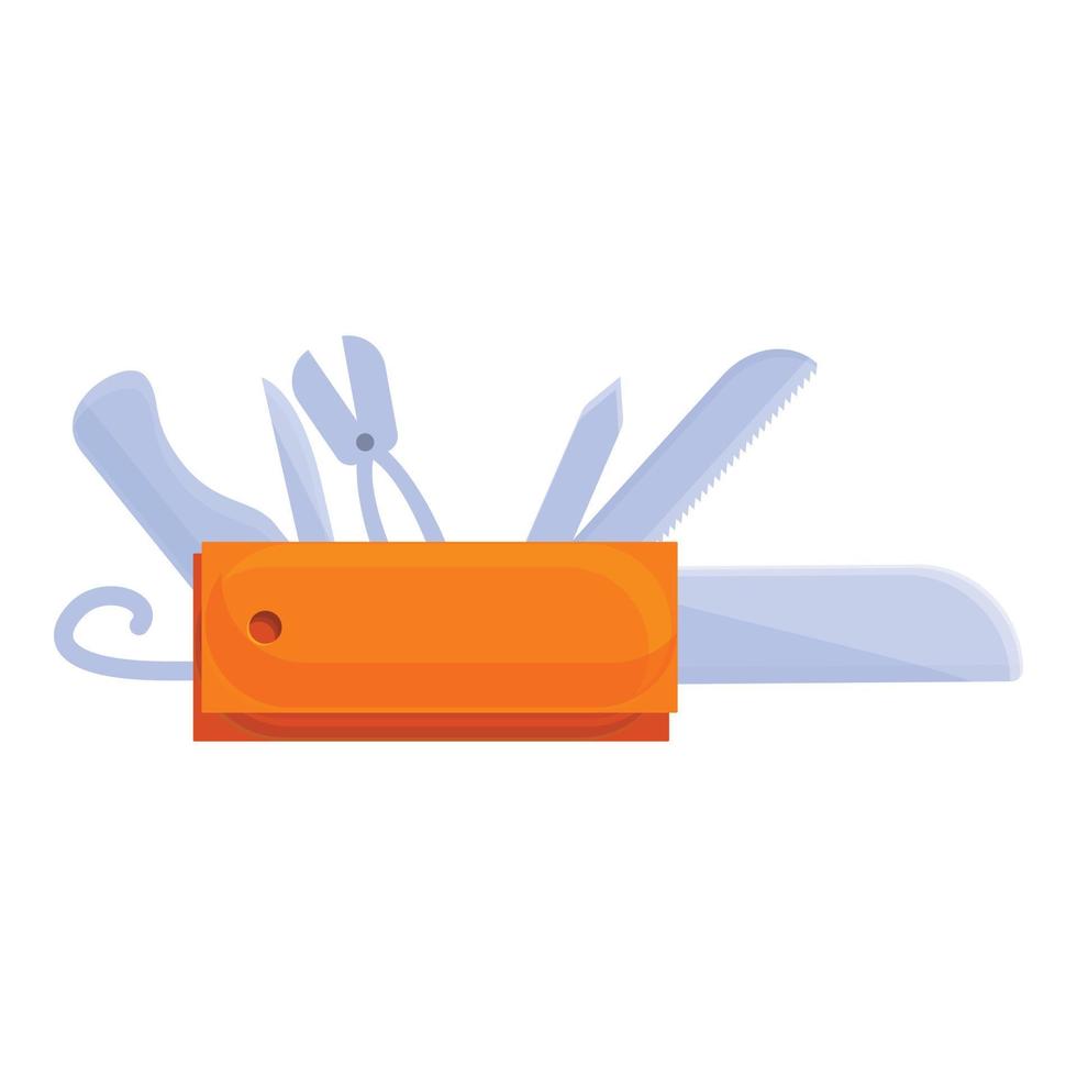 Travel multitool icon, cartoon style vector