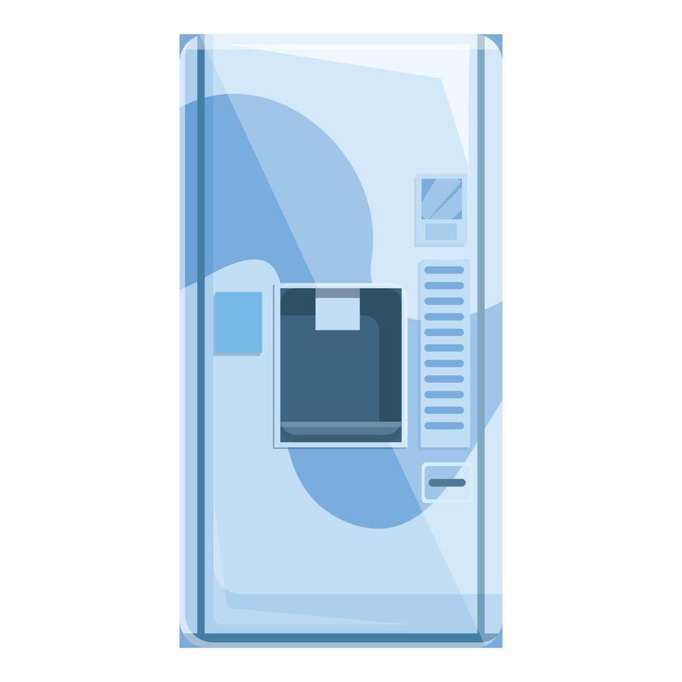 Ice cold drink machine icon, cartoon style vector