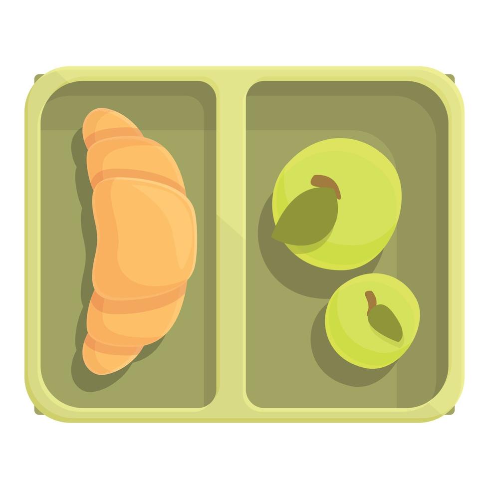 Croissant lunch icon cartoon vector. Healthy meal vector