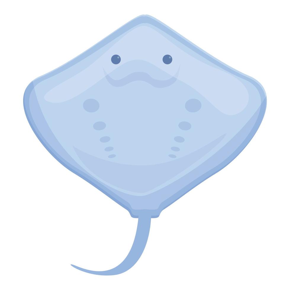 Top view stingray icon, cartoon style vector