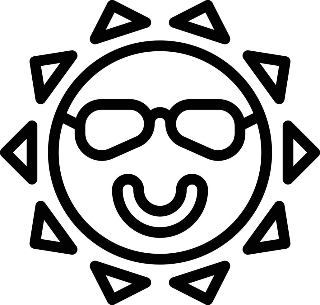 sol calor gafas de sol verano - icono de contorno vector