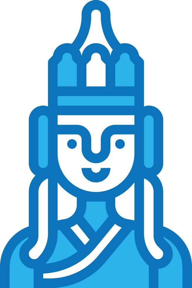 buddha statue monk religious china - blue icon vector