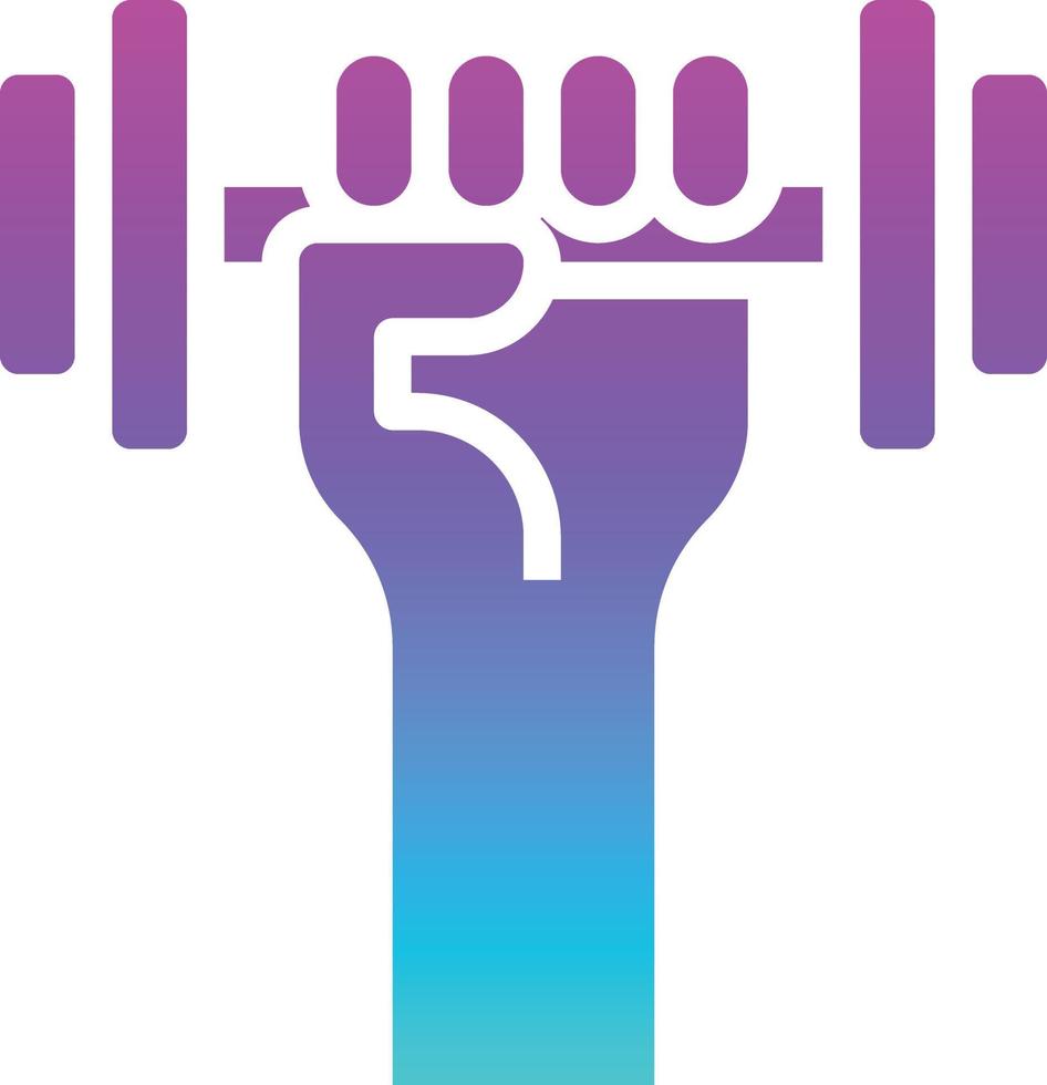 dumbbell hand diet nutrition fitness - solid gradient icon vector