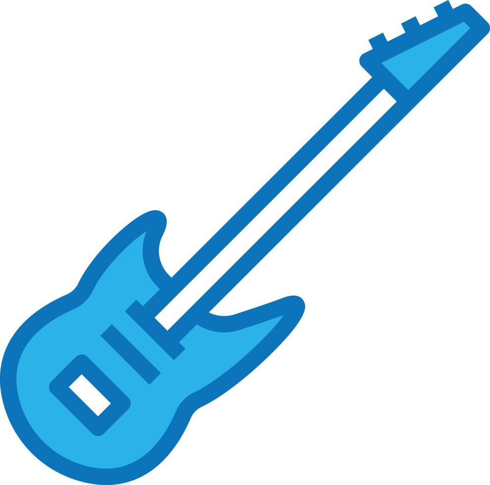 instrumento musical de música de guitarra eléctrica - icono azul vector