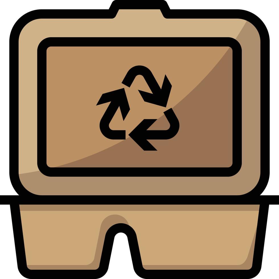 embalaje de alimentos ecología reciclar papel - icono de contorno lleno vector