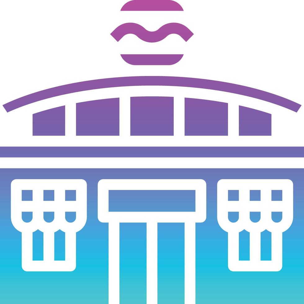 restaurant fast food hamburger eat building - solid gradient icon vector
