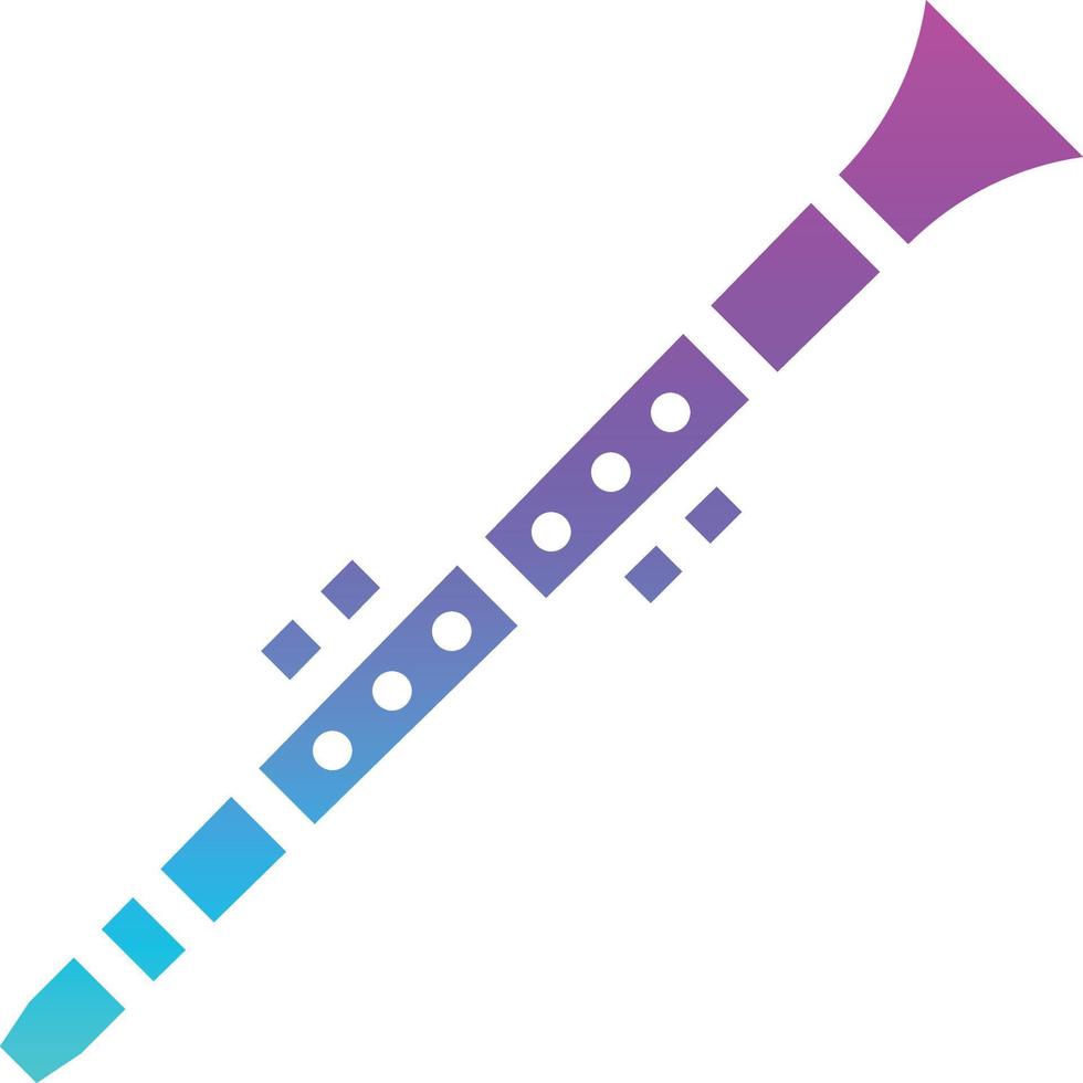 clarinet music musical instrument - solid gradient icon vector