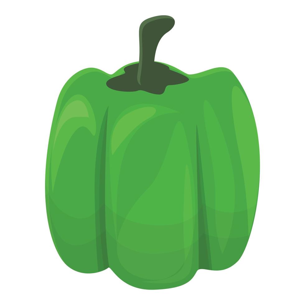 icono de vitamina paprica verde, estilo de dibujos animados vector