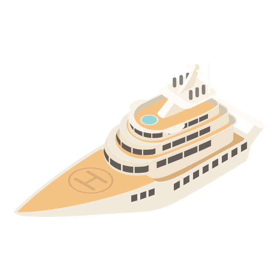 Helicopter ship icon, isometric style vector