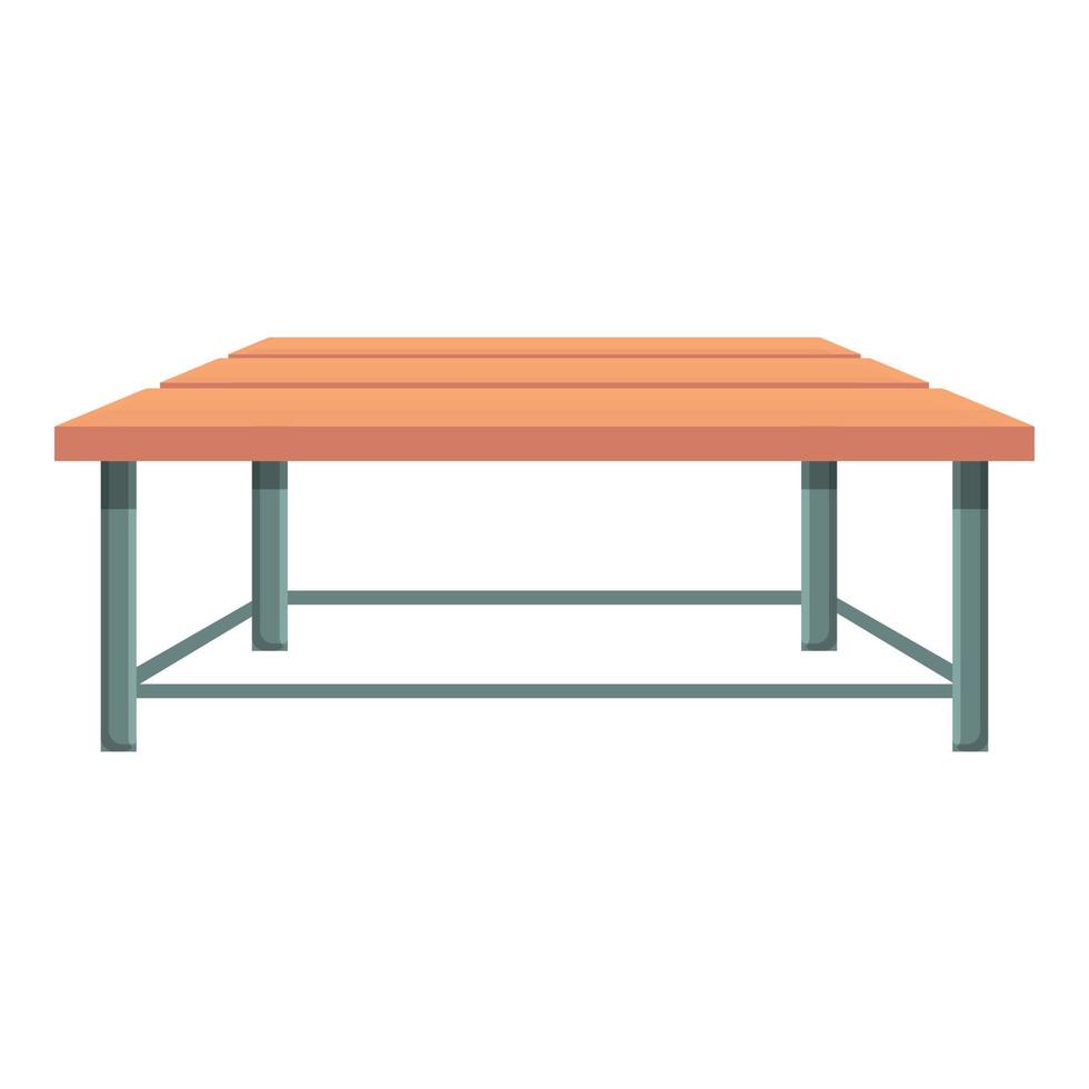 Outdoor wood table icon cartoon vector. Park furniture vector