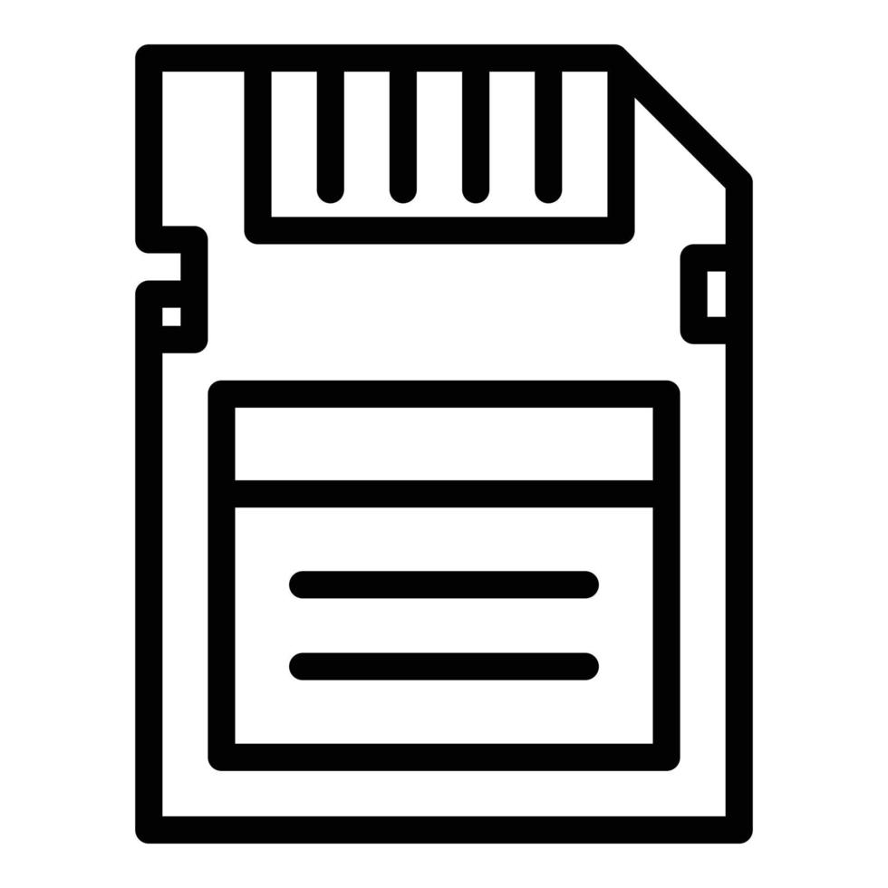 Camera sd card icon, outline style vector