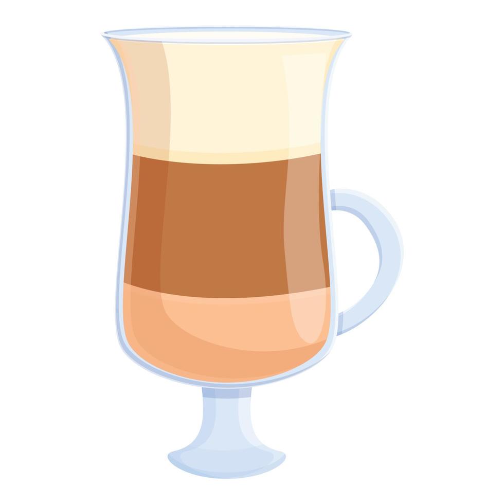 icono de cafeína latte, estilo de dibujos animados vector
