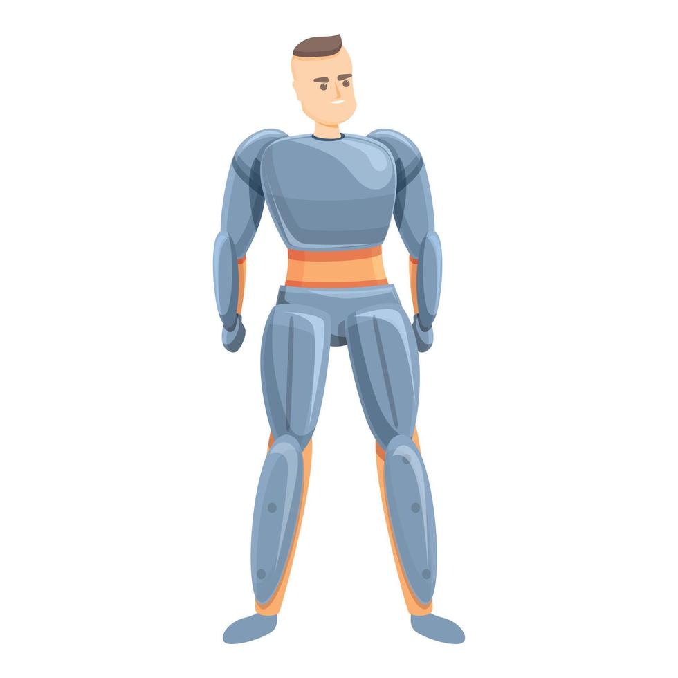 Fantastical exoskeleton icon, cartoon style vector