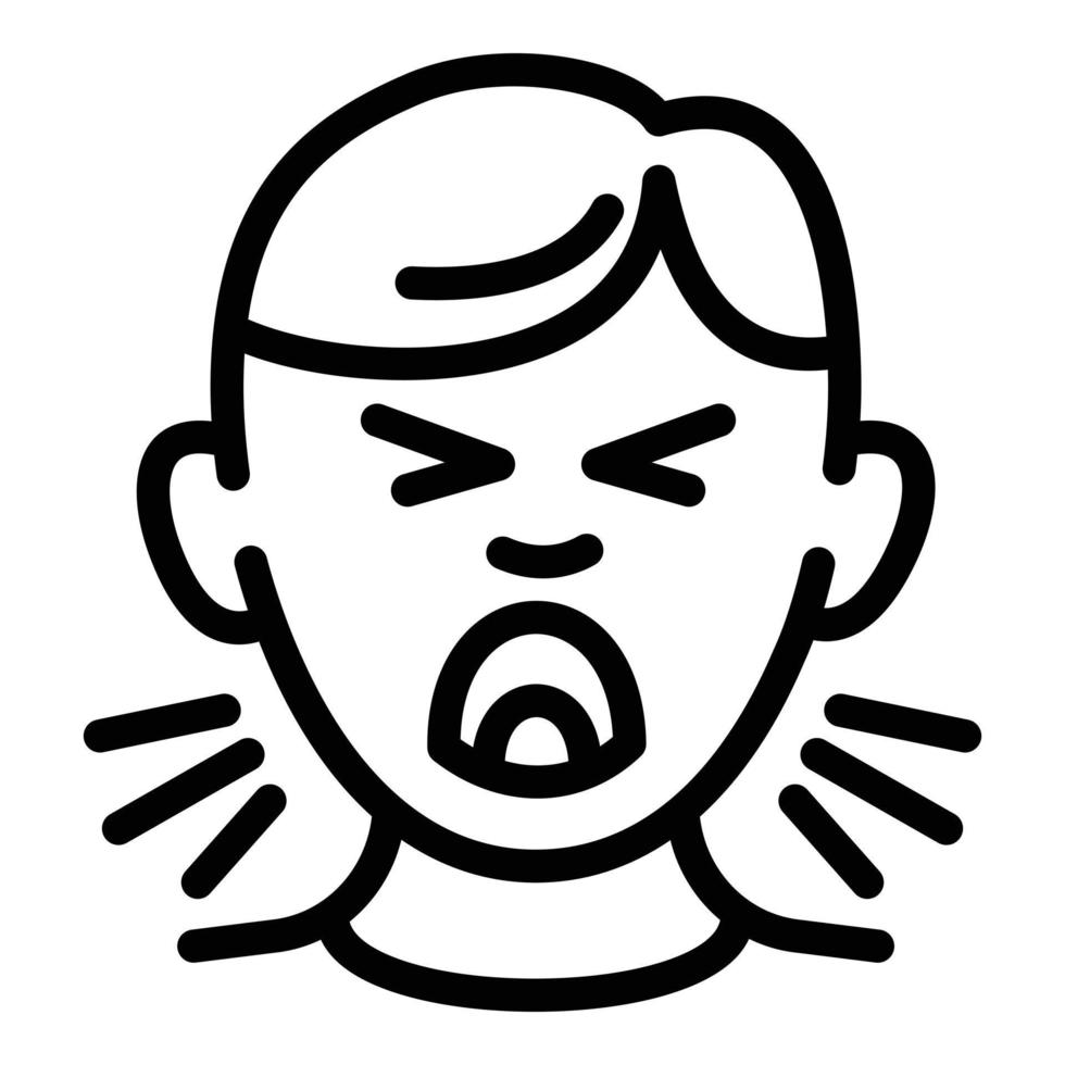 Flu cough icon, outline style vector