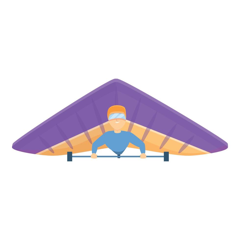 Wind hang glider icon, cartoon style vector