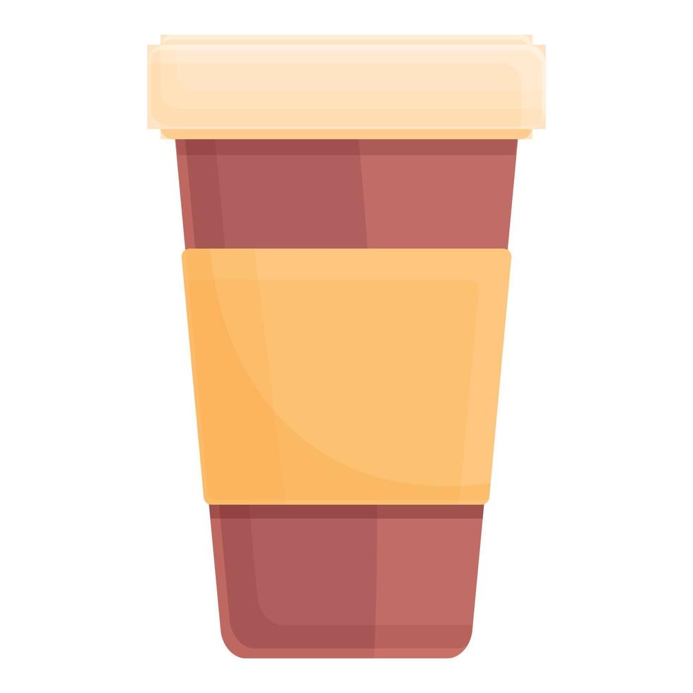 Coffee to go cup icon, cartoon style vector