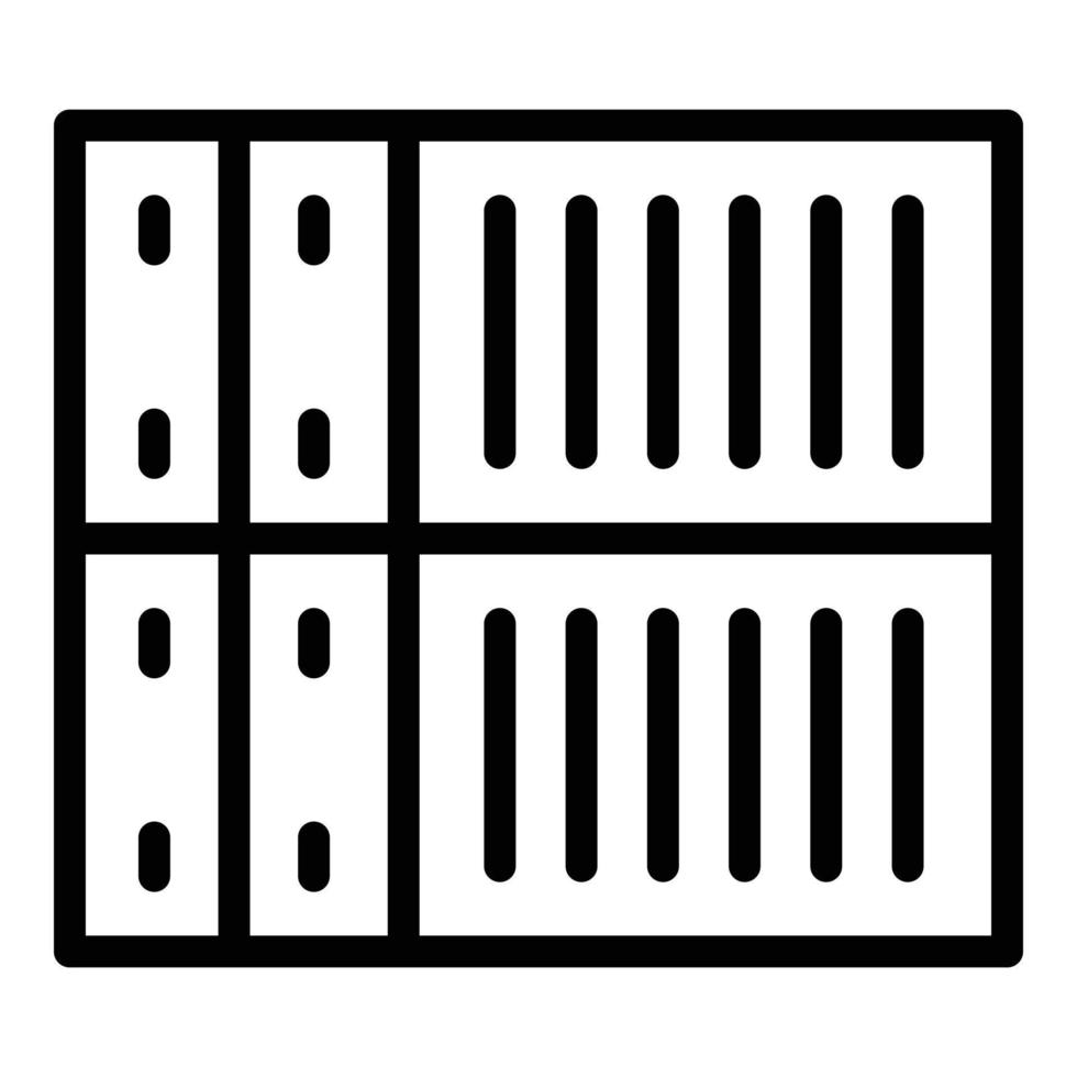 Port cargo container icon, outline style vector