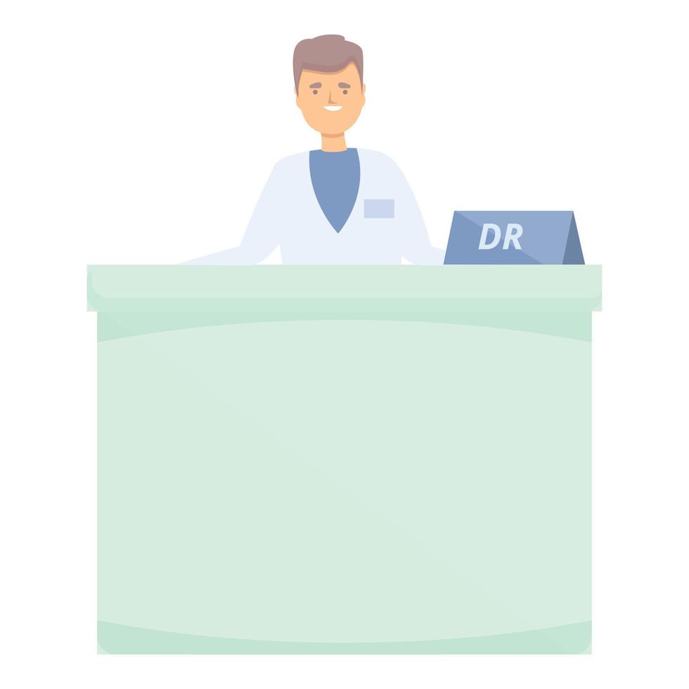 Doctor reception icon cartoon vector. Hospital patient vector