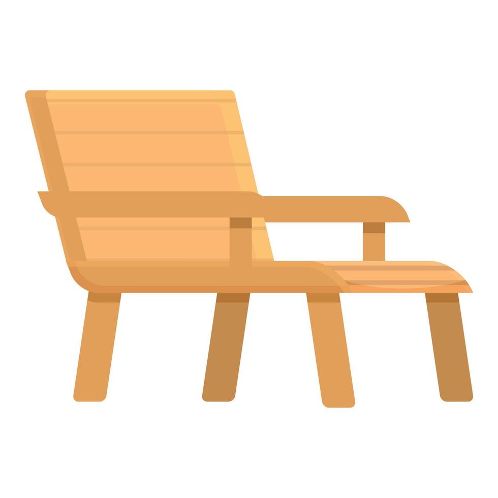 Rest chaise lounge icon cartoon vector. Beach chair vector