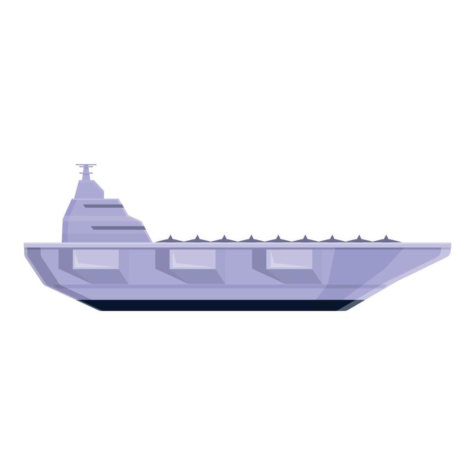 Aircraft carrier float icon, cartoon style vector