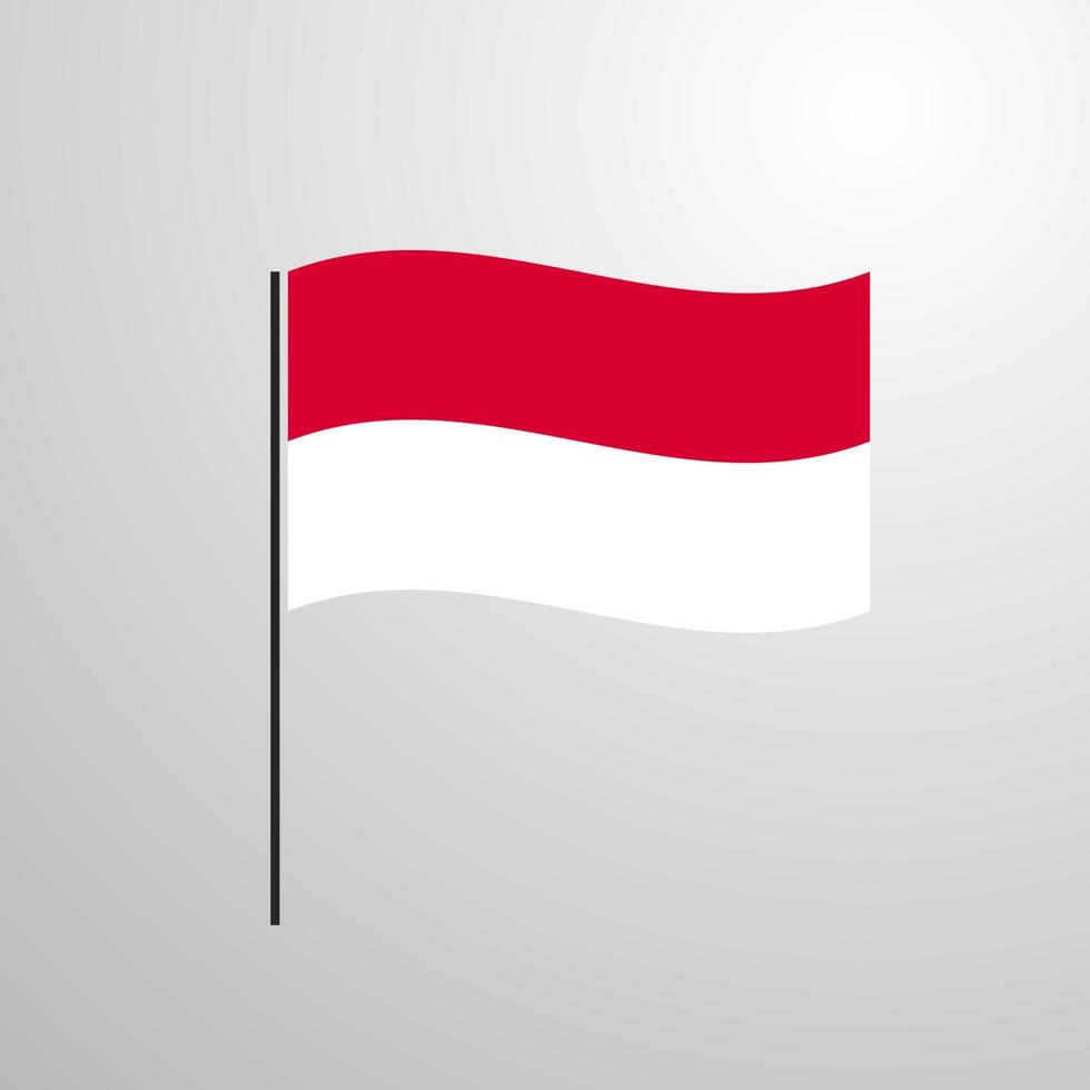 Monaco waving Flag vector