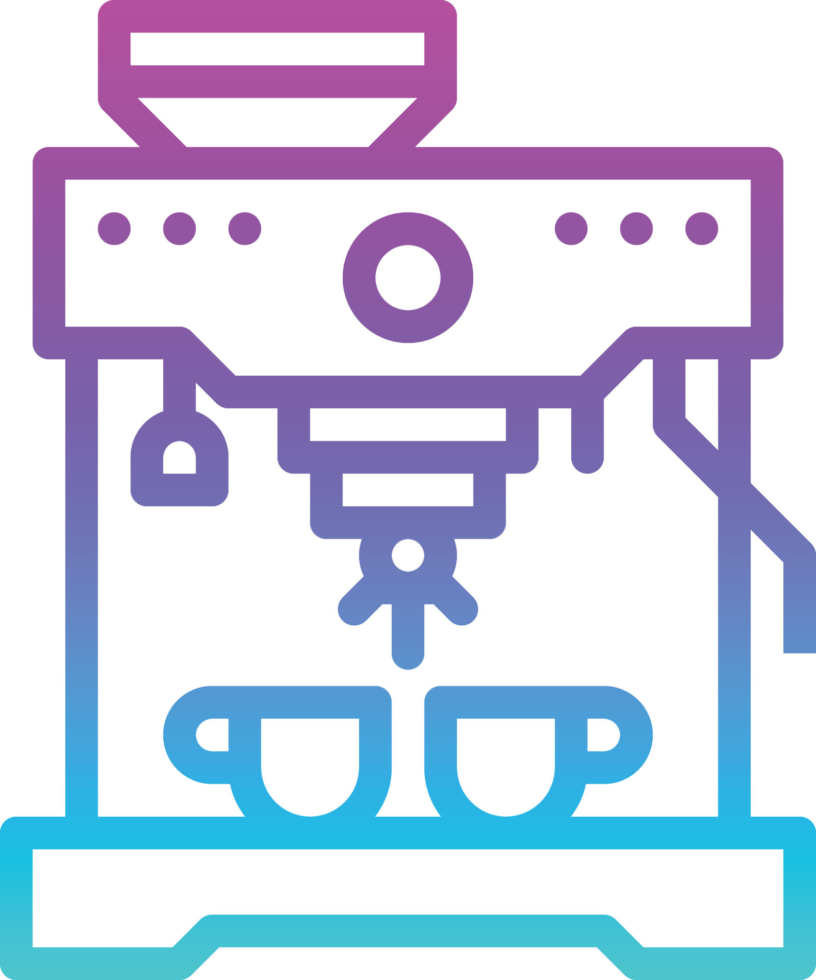 coffee machine cafe restaurant gradient icon 14357743 Vector Art at Vecteezy