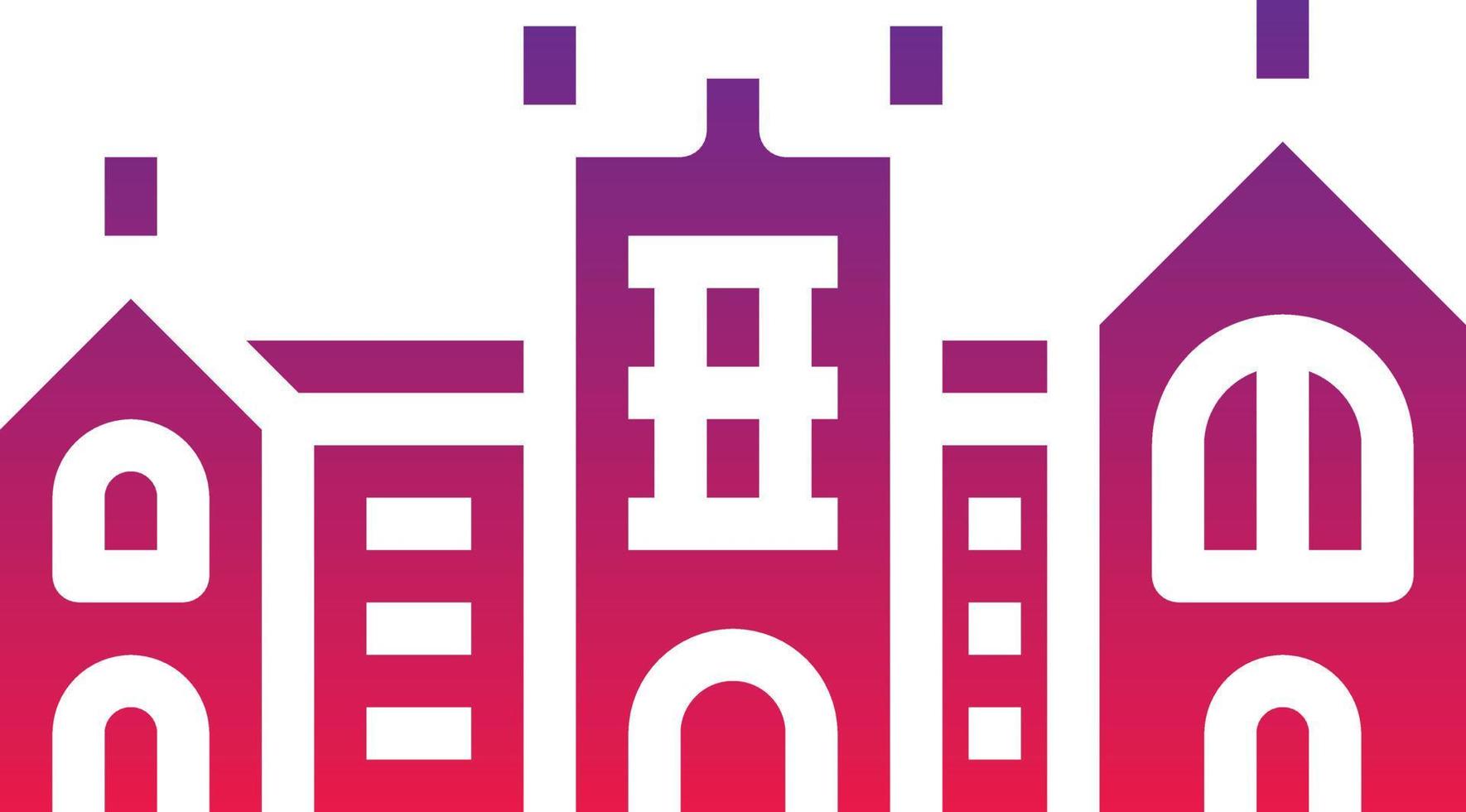 university castle school study building - solid gradient icon vector