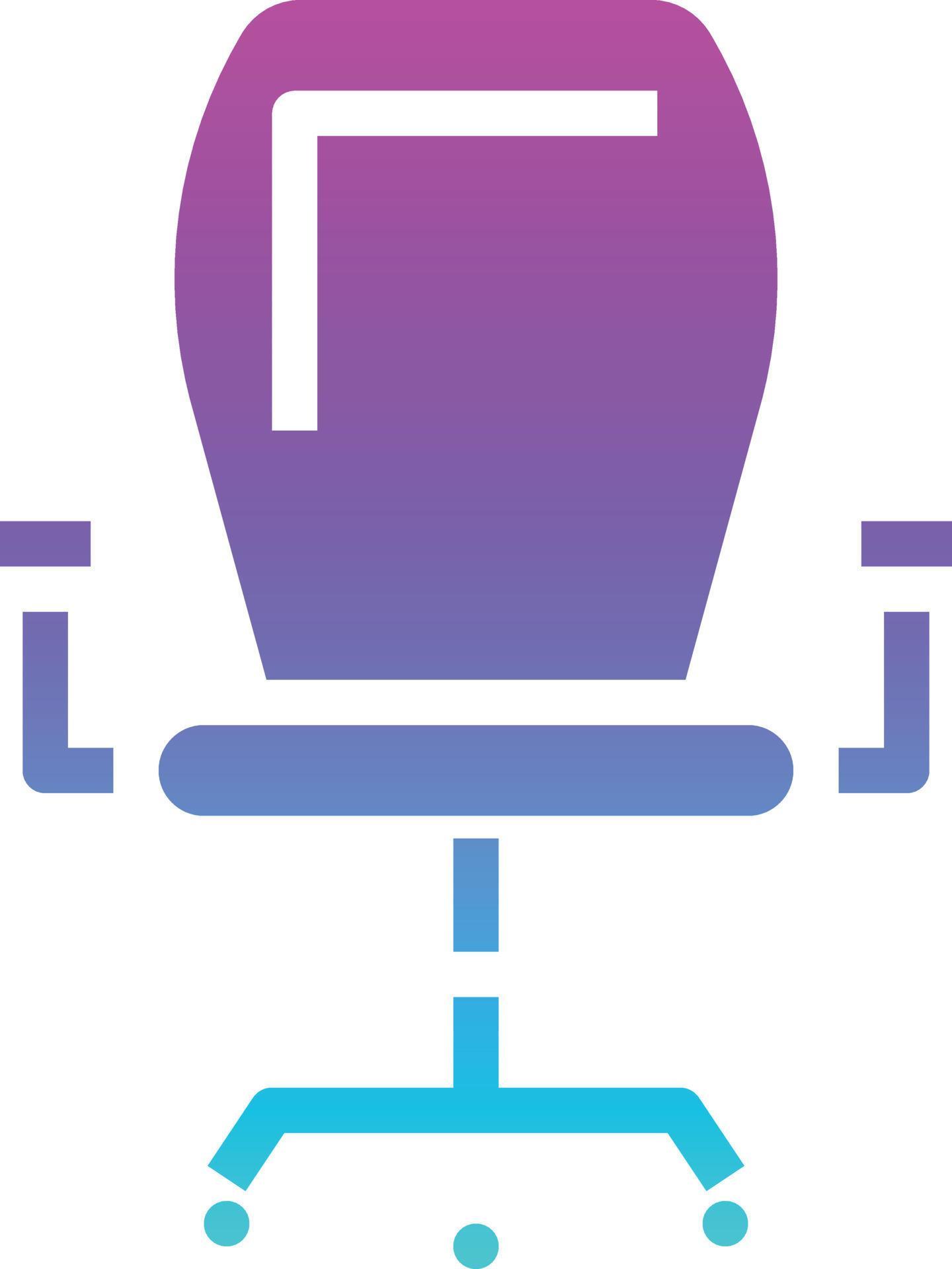 chair computer accessory sit work - gradient solid icon 14357757 Vector ...