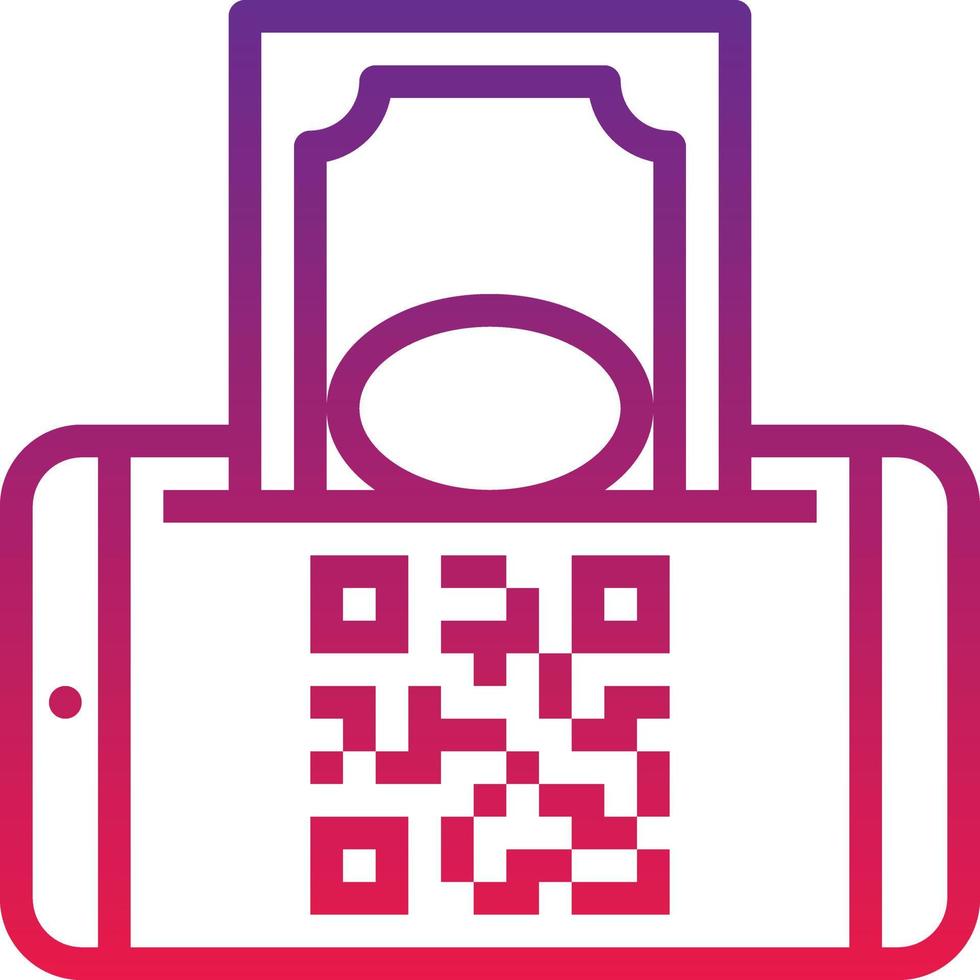 mobile payment qr code payment cash banking - gradient icon vector