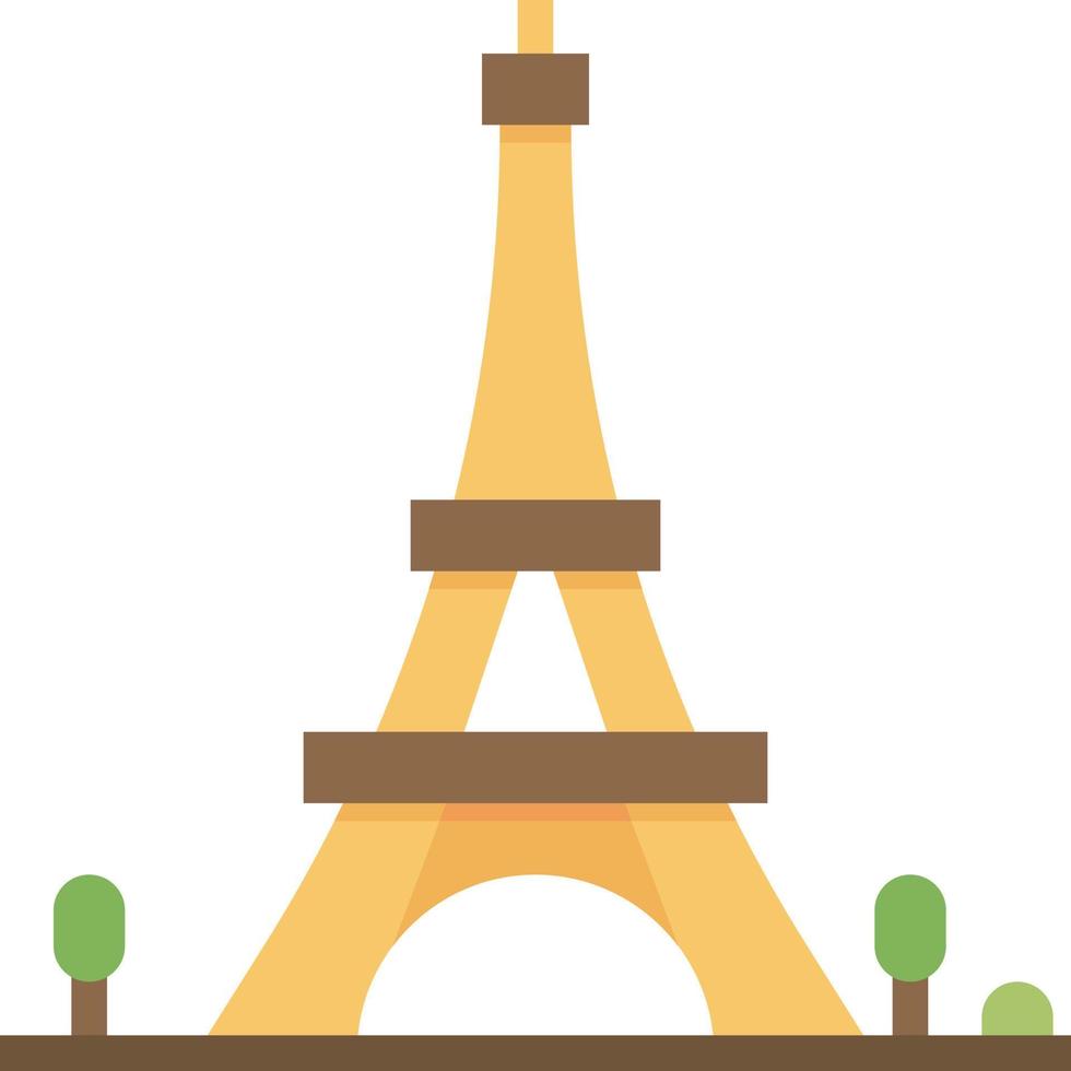 eiffel tower paris france landmark - flat icon vector