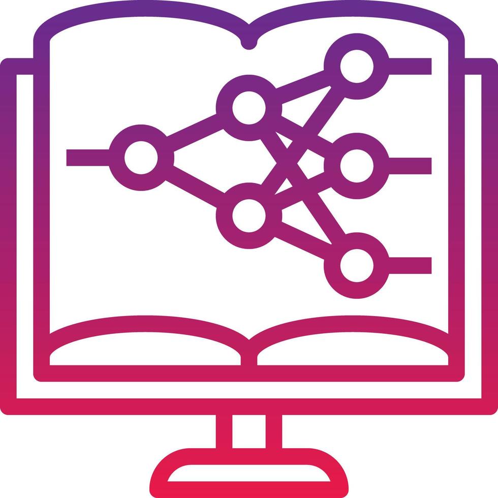 machine learning train data ai artificial intelligence - gradient icon vector