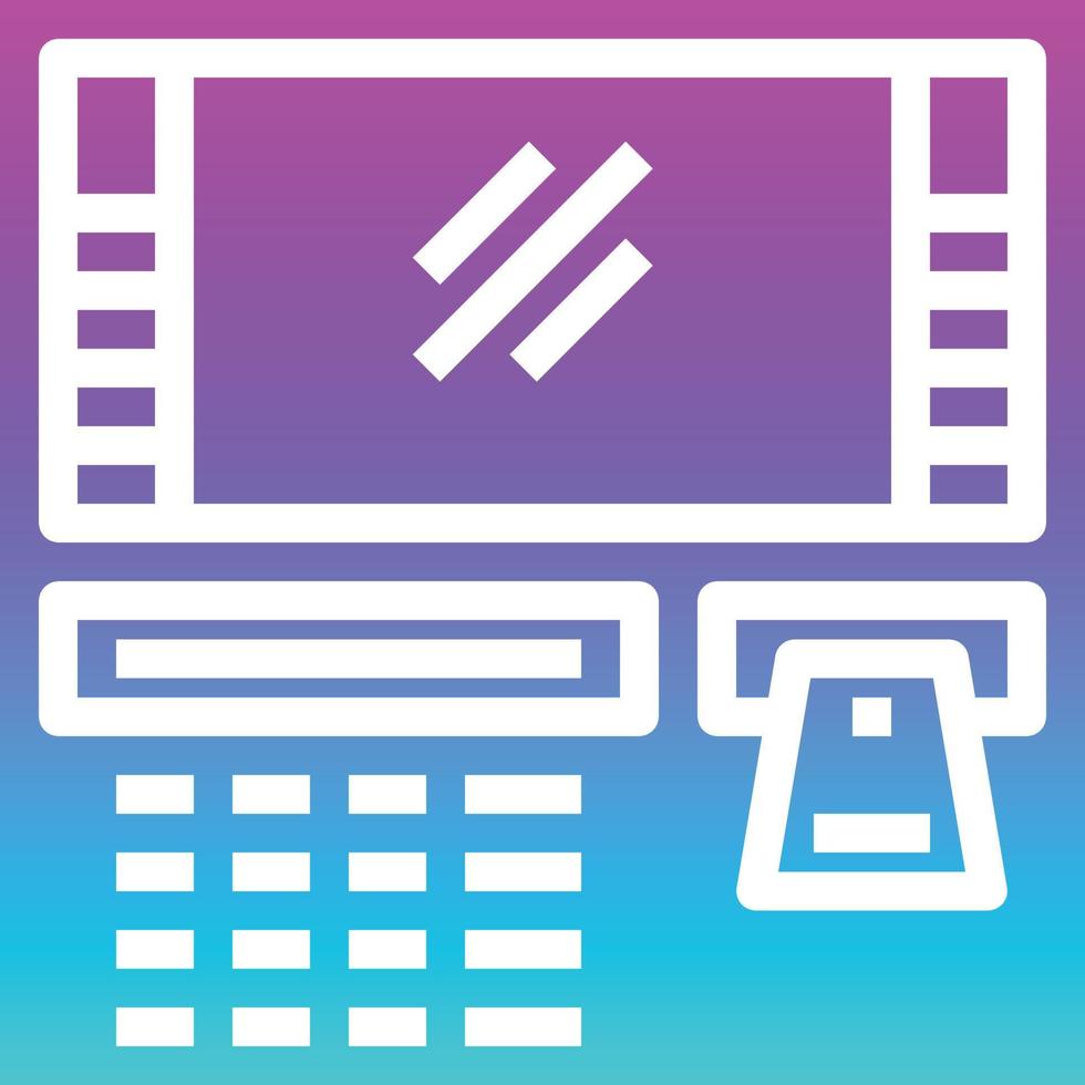 atm cash withdraw money banking - solid gradient icon vector