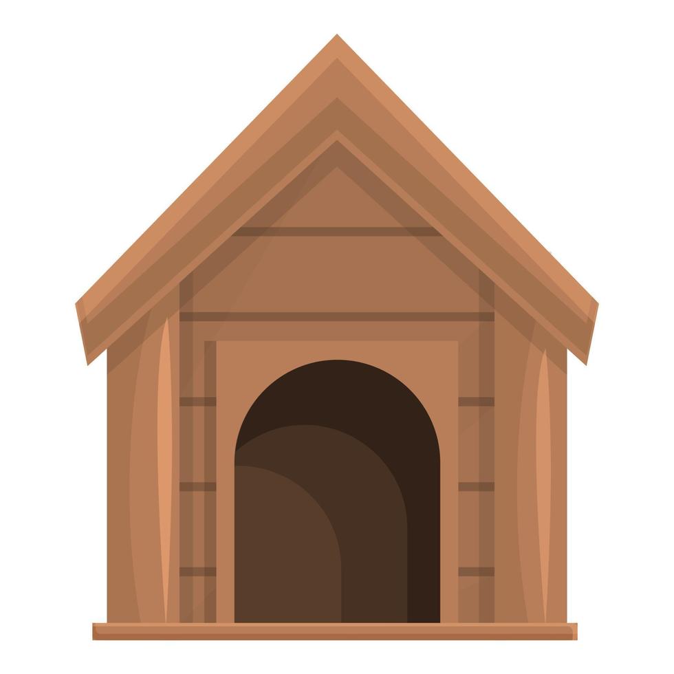 Garden dog kennel icon cartoon vector. Wooden puppy house vector