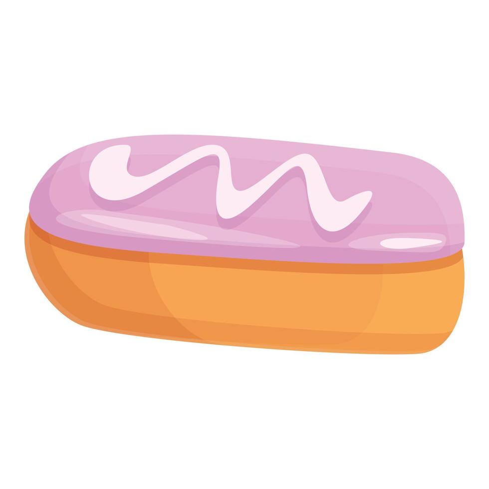 Eclair icon cartoon vector. Chocolate pastry vector