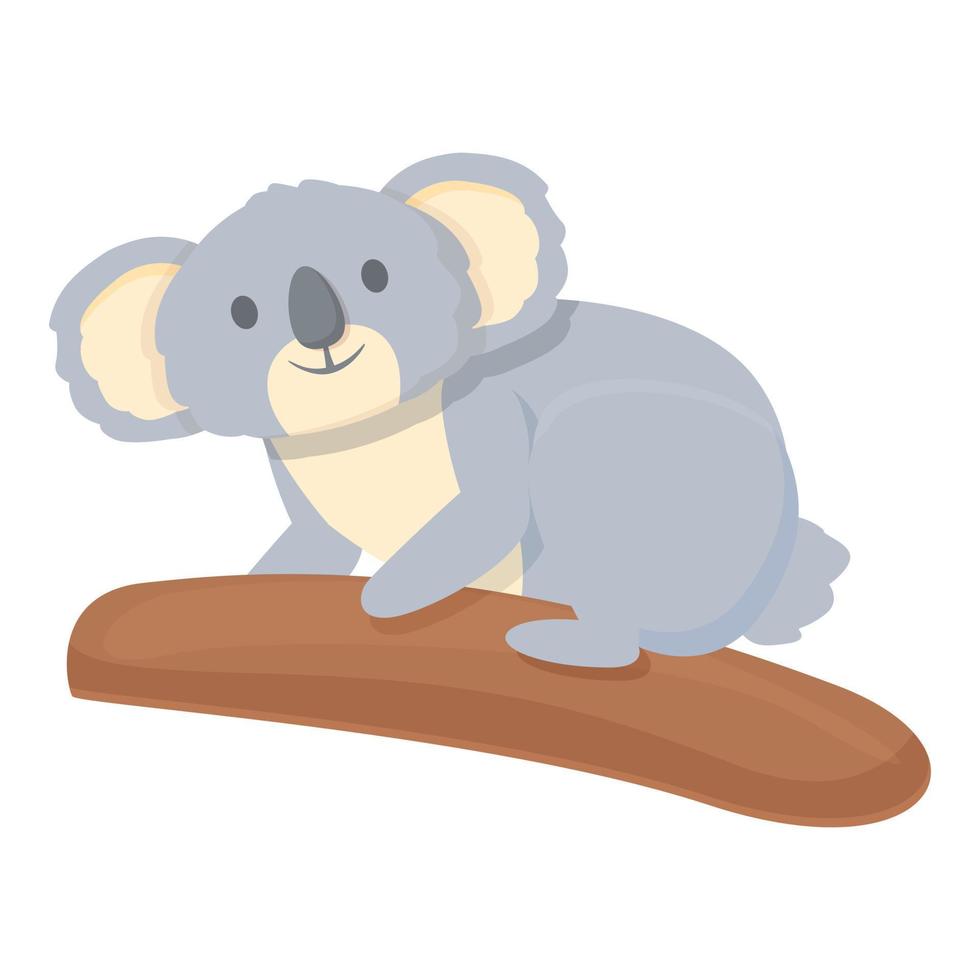 niño koala en vector de dibujos animados de icono de árbol. animales lindos