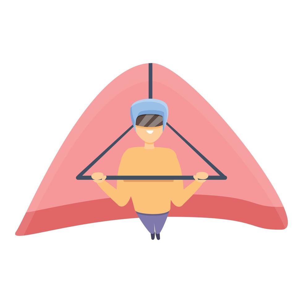 icono de ala delta de aviones, estilo de dibujos animados vector