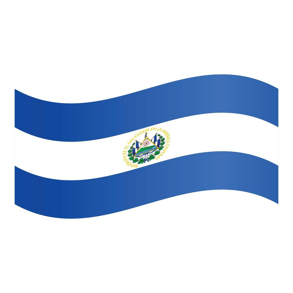 El Salvador flag wind icon cartoon vector. Independence day vector