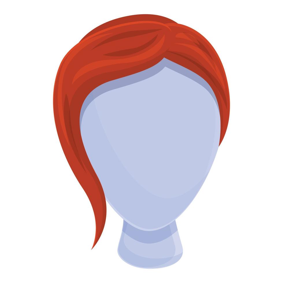 Head wig icon, cartoon style vector