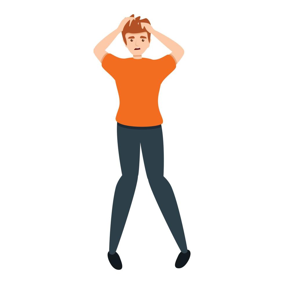 Scared mother icon, cartoon style vector